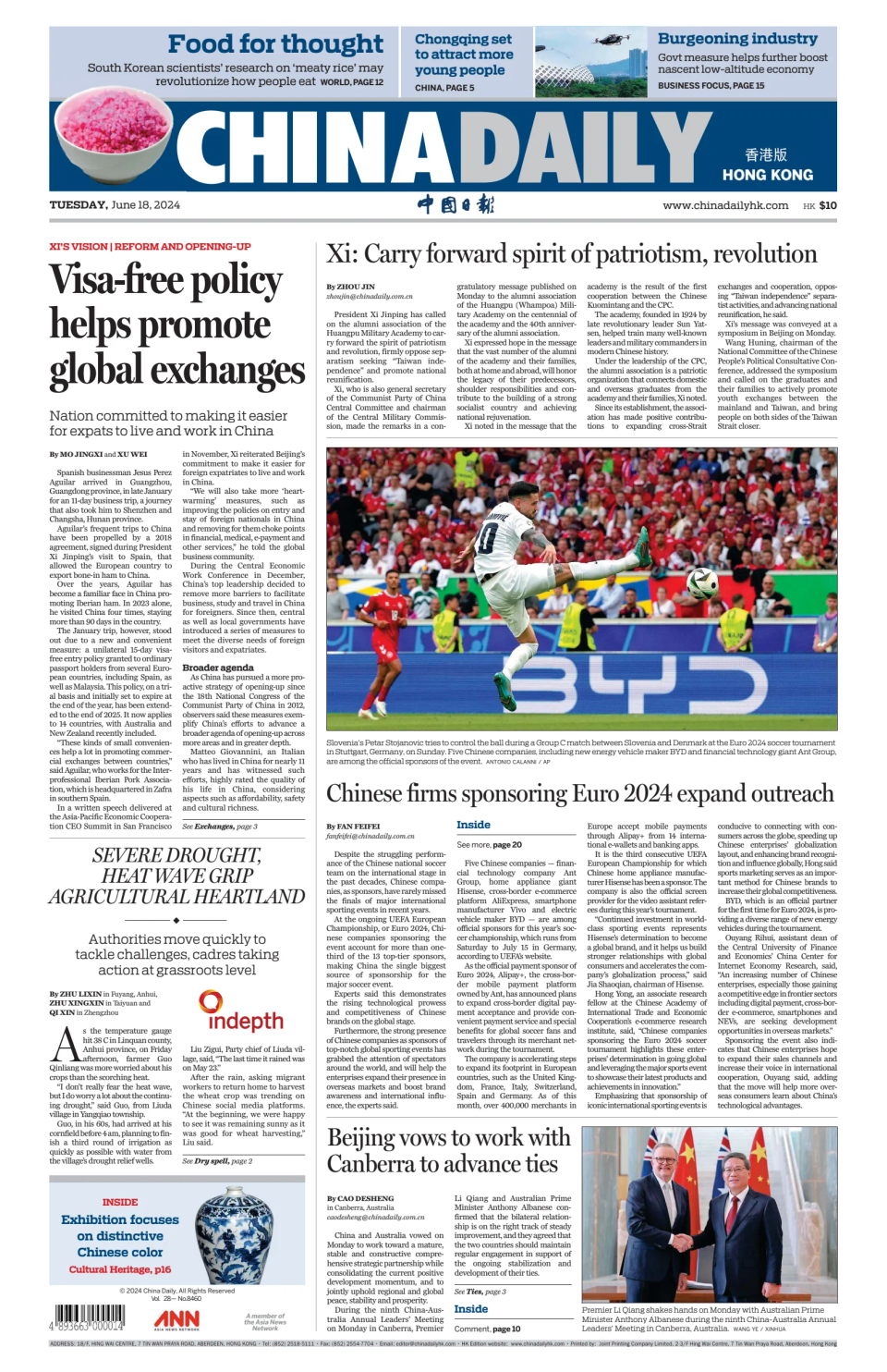 Prima-pagina-China Daily-oggi-edizione-di-oggi-20240618